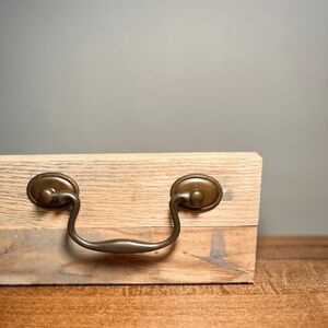 Set of 3 Antique Brass handles swan neck